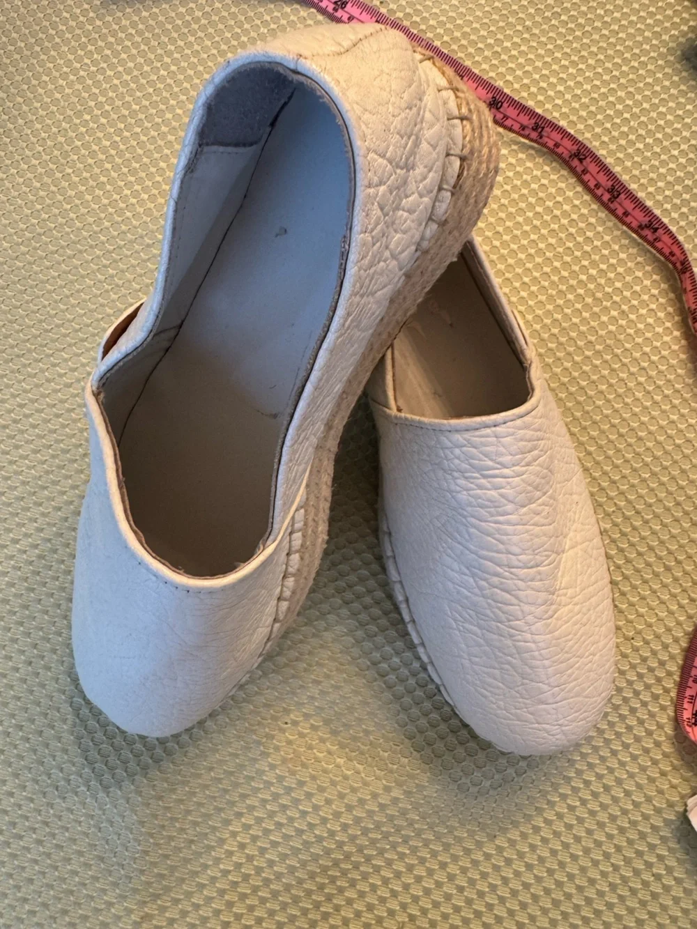 Australia Luxe Collective Size 10 Arabic White Pebbled Leather Espadrilles NEW